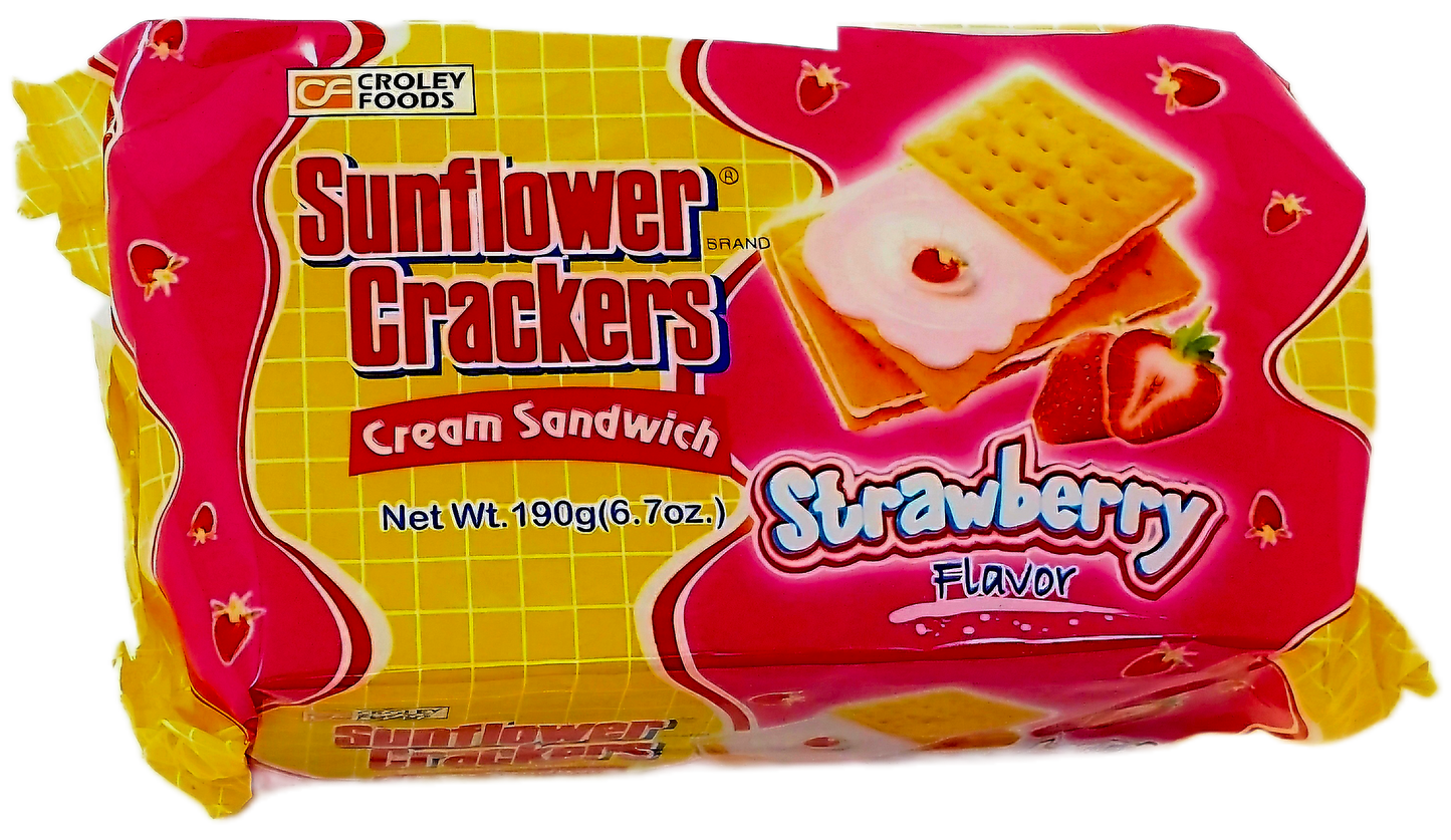 CROLEY FOODS SUNFLOWER CRACKERS CREAM SANDWICH STRAWBERRY 190G