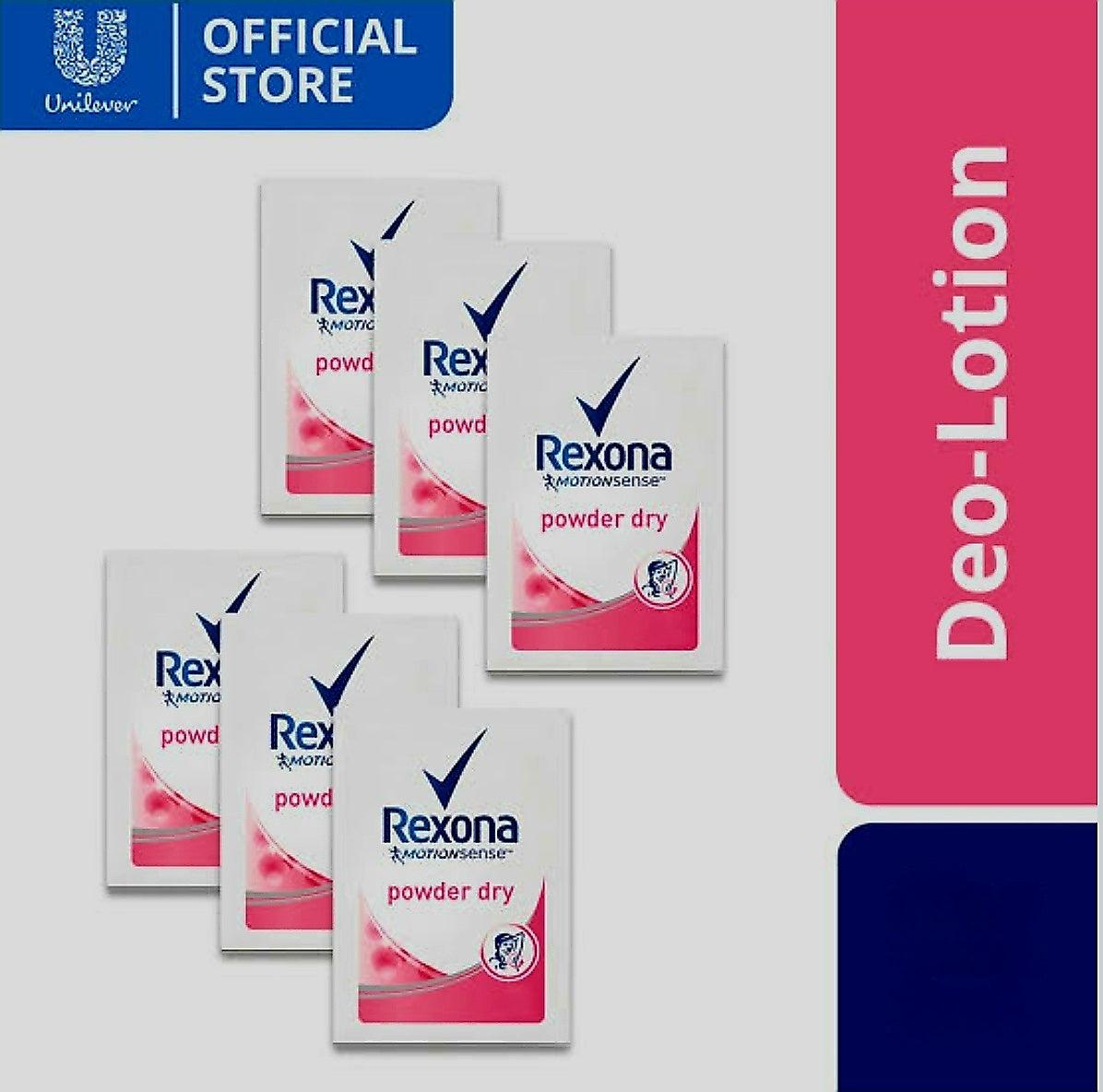 REXONA Women POWDER DRY + BRIGHTENING DEO-LOTION 3ml×12sachets Hanger (TRAVEL SIZE)