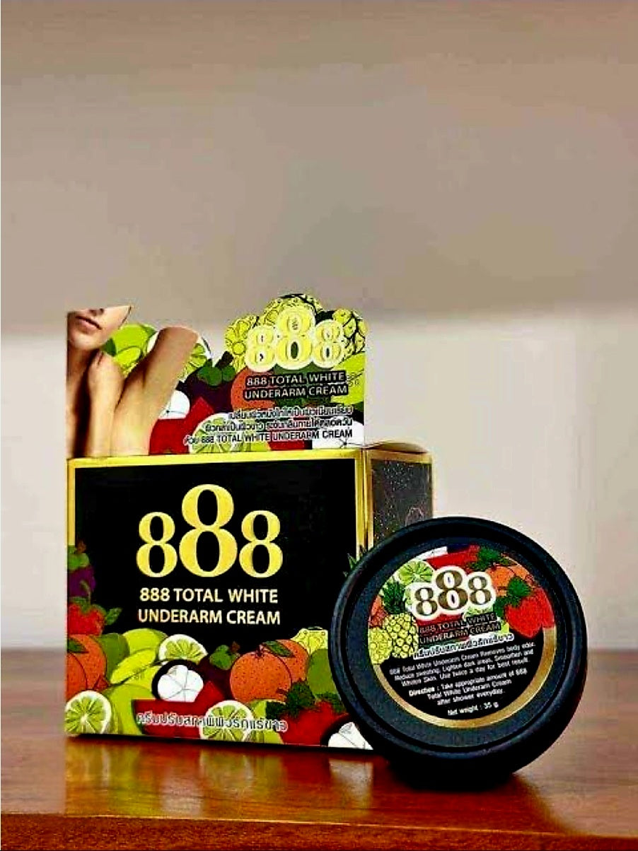 888 Total White UNDERARM WHITENING CREAM (BLACK) Concentrated Formula 50g