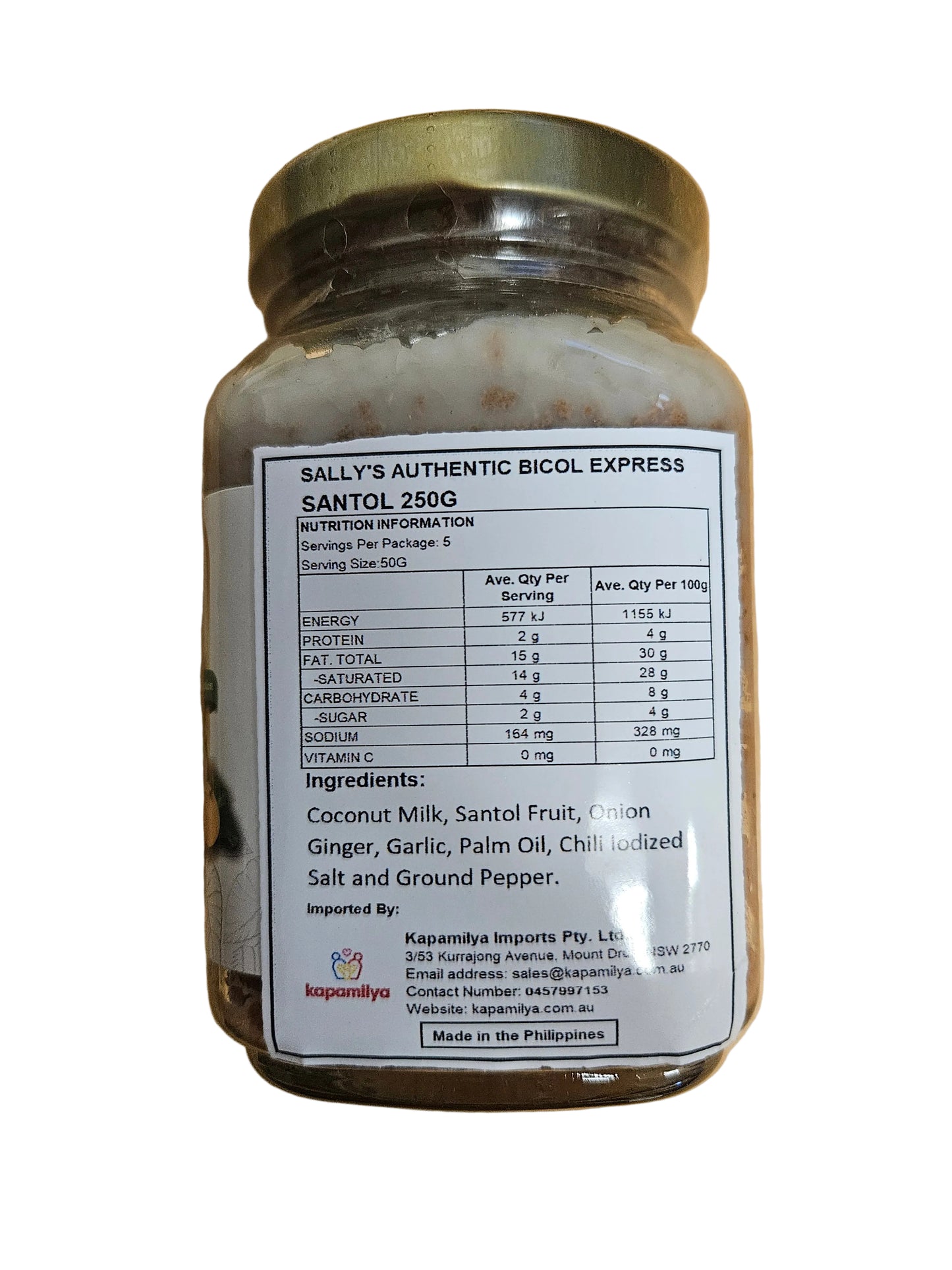 SALLY'S AUTHENTIC BICOL EXPRESS SANTOL 250G