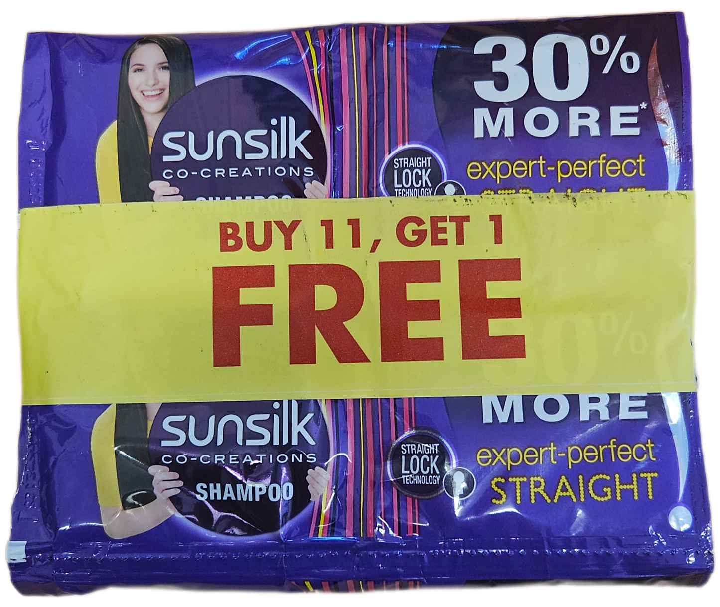 SUNSILK PERFECT STRAIGHT SHAMPOO 10ML×12 HANGER-SACHETS