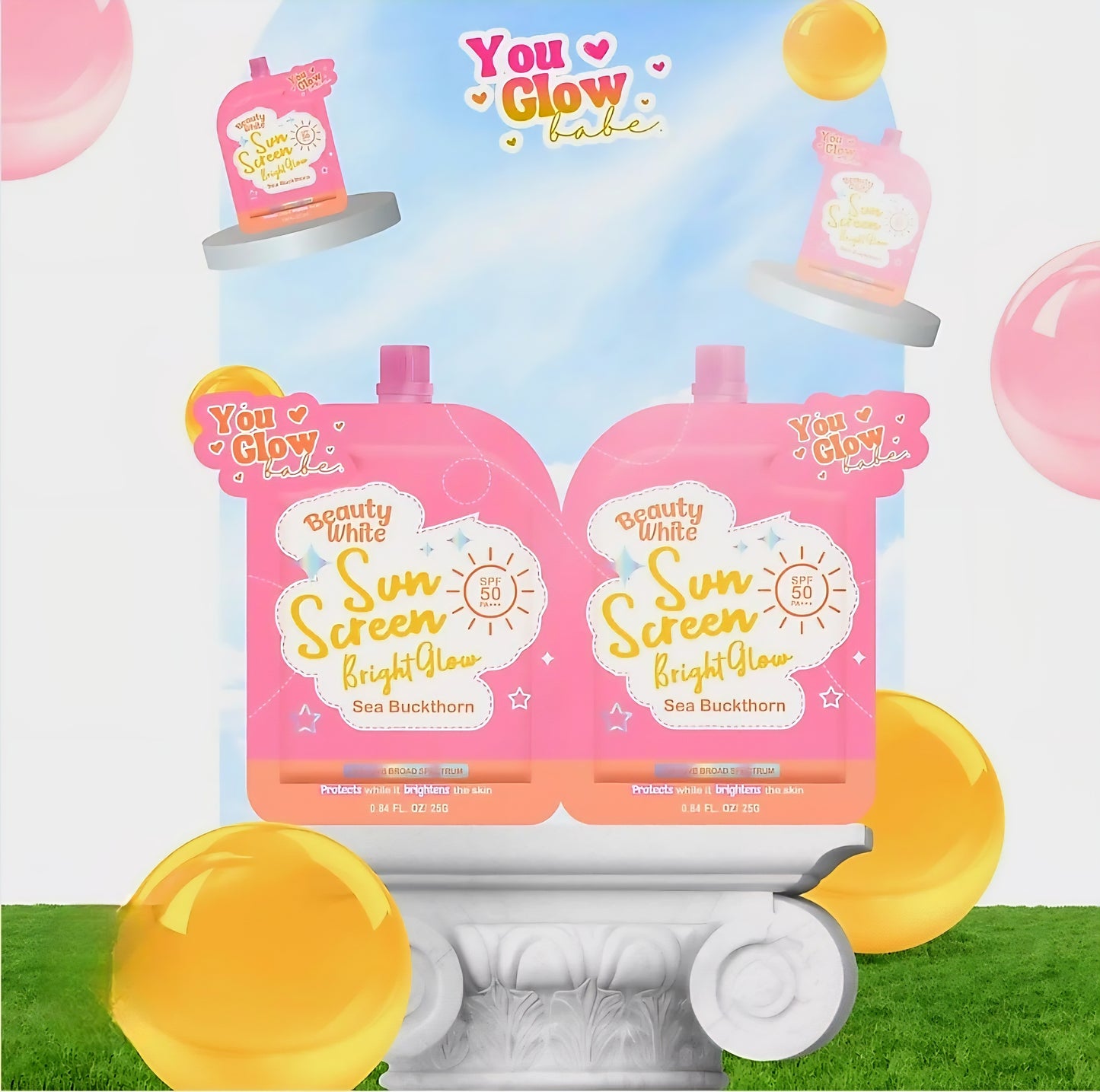 You Glow Babe Beauty White Sunscreen Bright Glow SPF50 PA+++ TWINPACK 25g×2