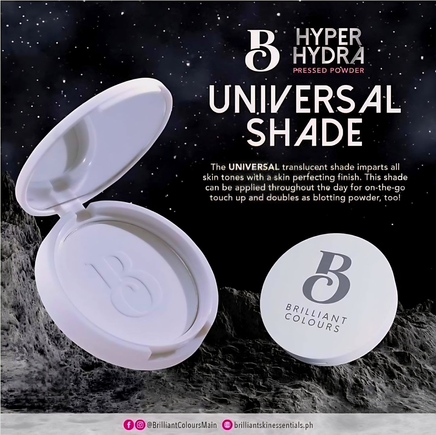 Brilliant Essentials HYPER HYDRA Pressed Powder (Universal Shade) 10g
