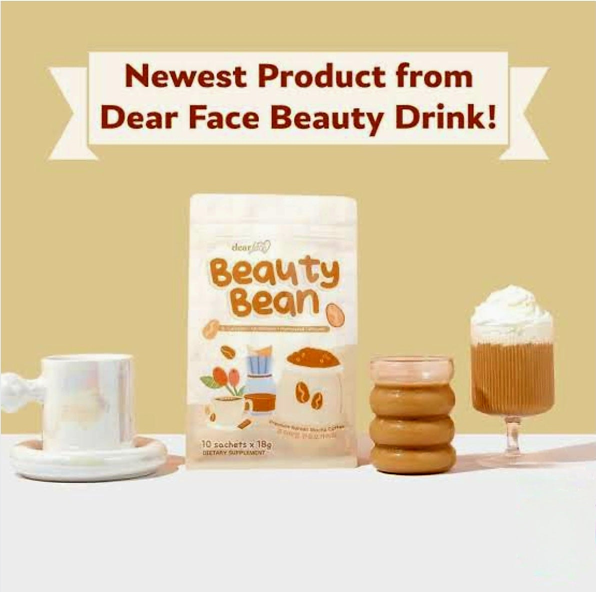 DearFace BEAUTY BEAN Premium Korean Mocha Coffee 18g×10sachets