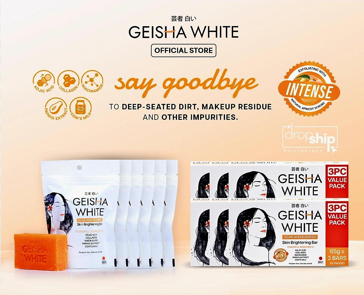 GEISHA WHITE CLASSIC Scar & Blemish Skin Brightening Bar TRIPLE PACK 65g×3bars
