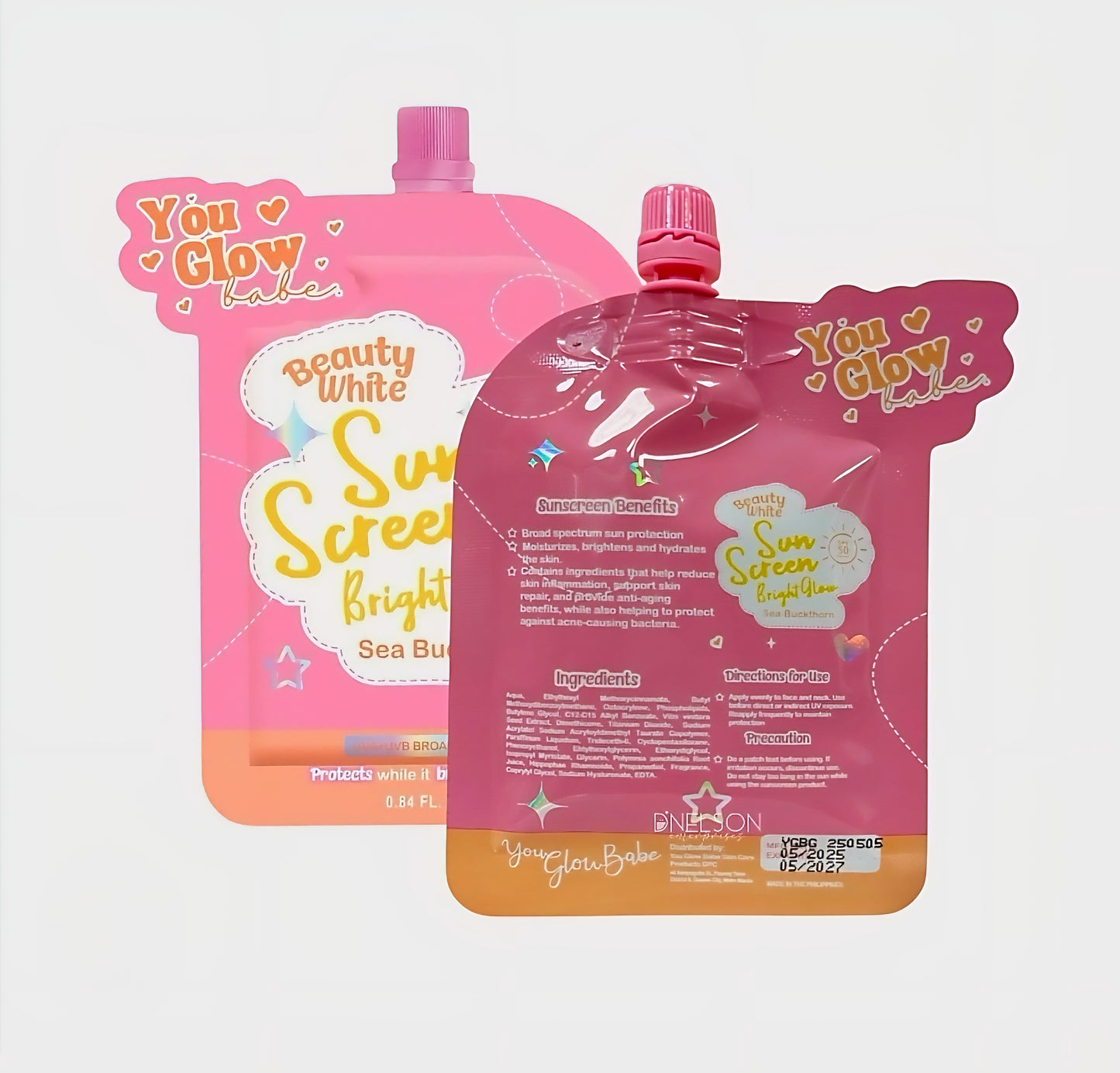 You Glow Babe Beauty White Sunscreen Bright Glow SPF50 PA+++ TWINPACK 25g×2