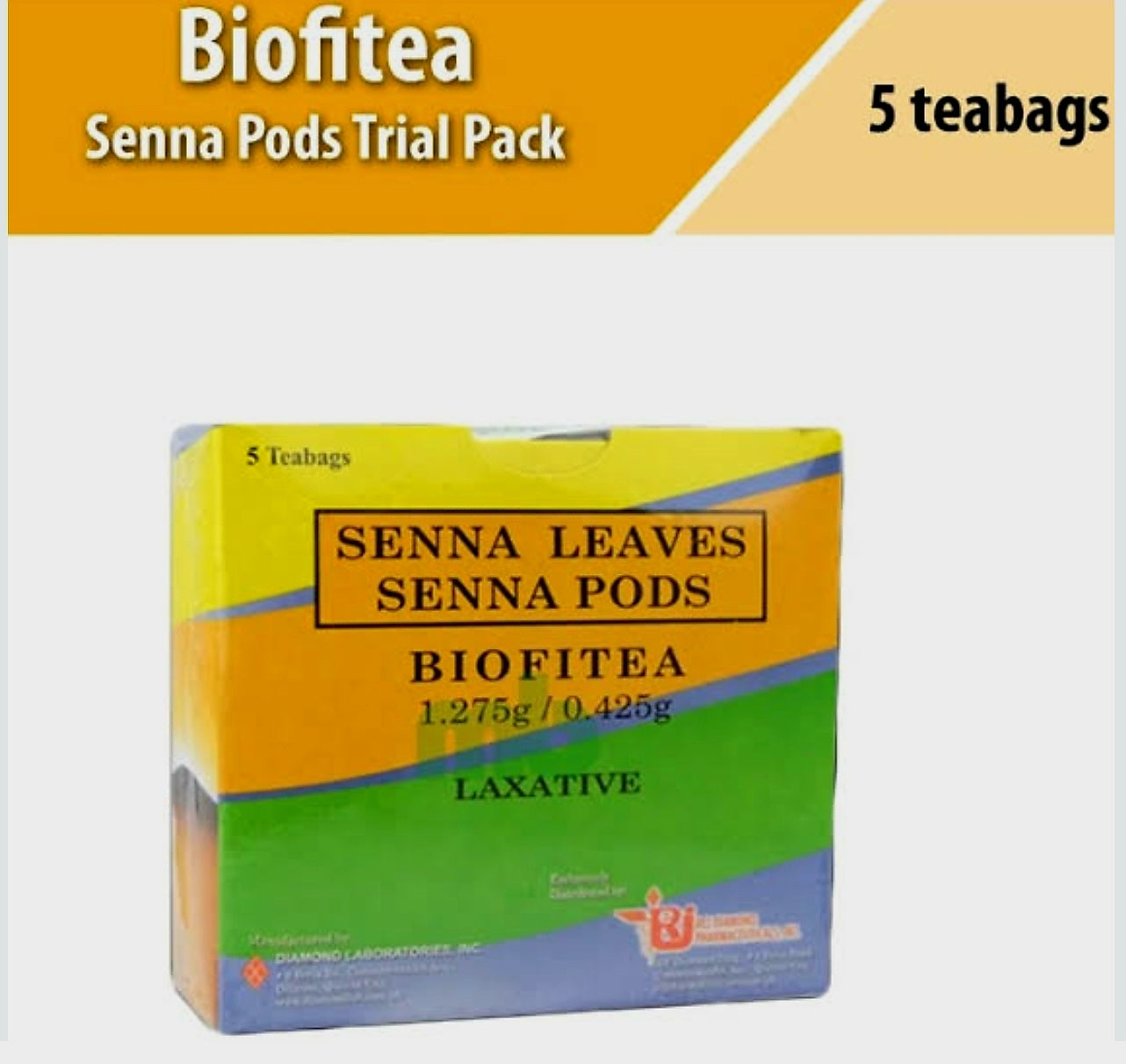 BIOFITEA Senna Leaves Senna Pods 5 Teabags TRIAL PACK