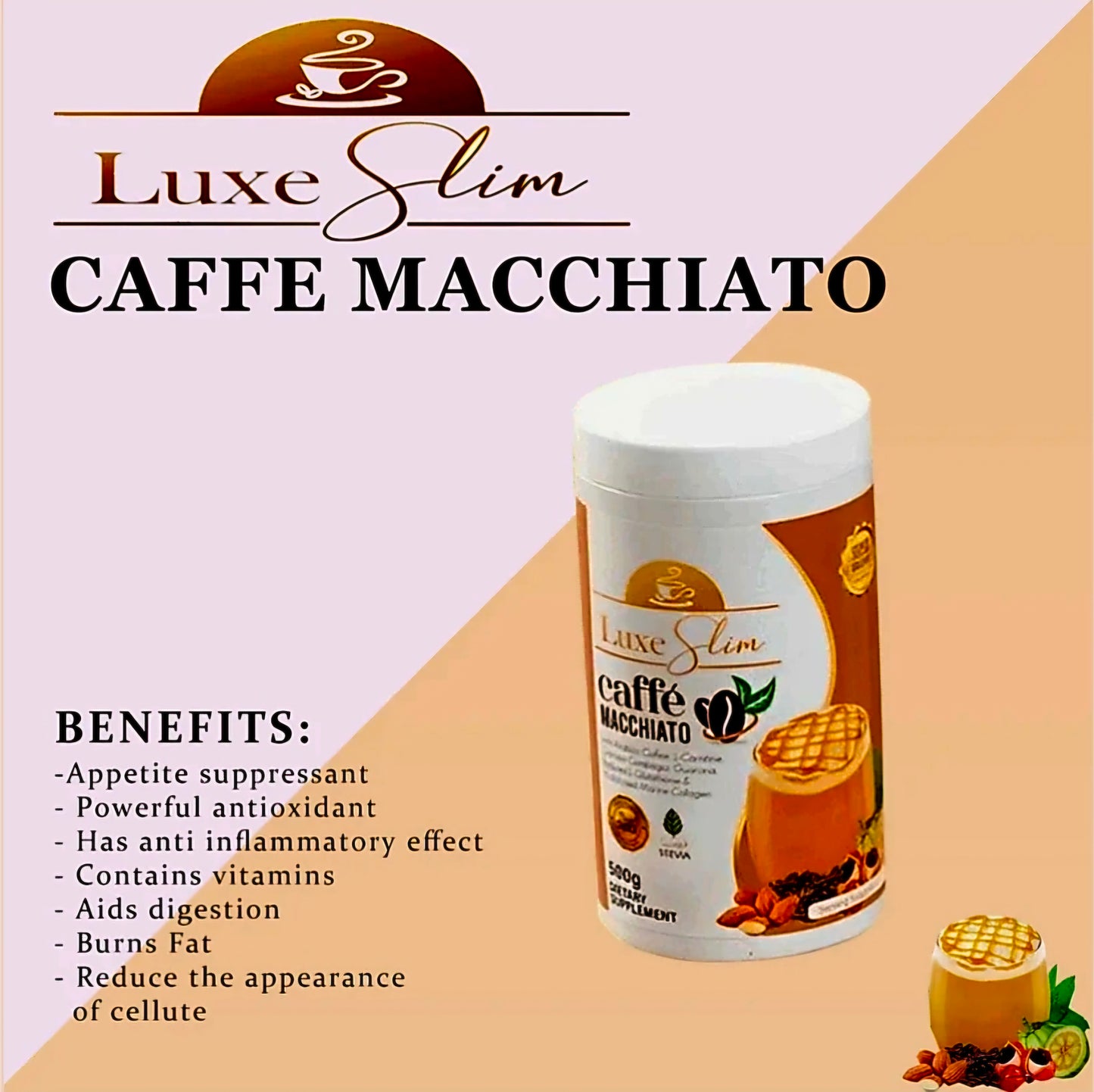 LUXE SLIM CAFFE MACCHIATO 500G TUB