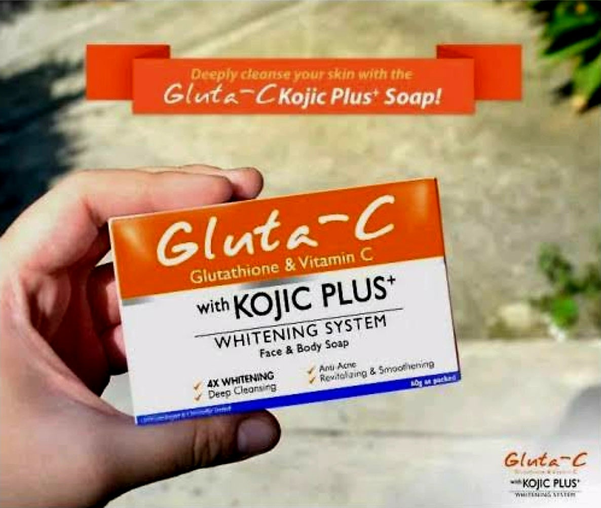 GLUTA-C Kojic Plus 4x Whitening TWINPACK FACE & BODY SOAP 60g×2