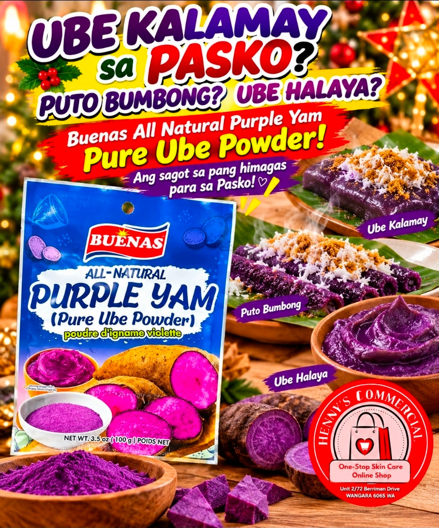 BUENAS ALL NATURAL PURPLE YAM (PURE UBE POWDER) 100g (24/07/27)