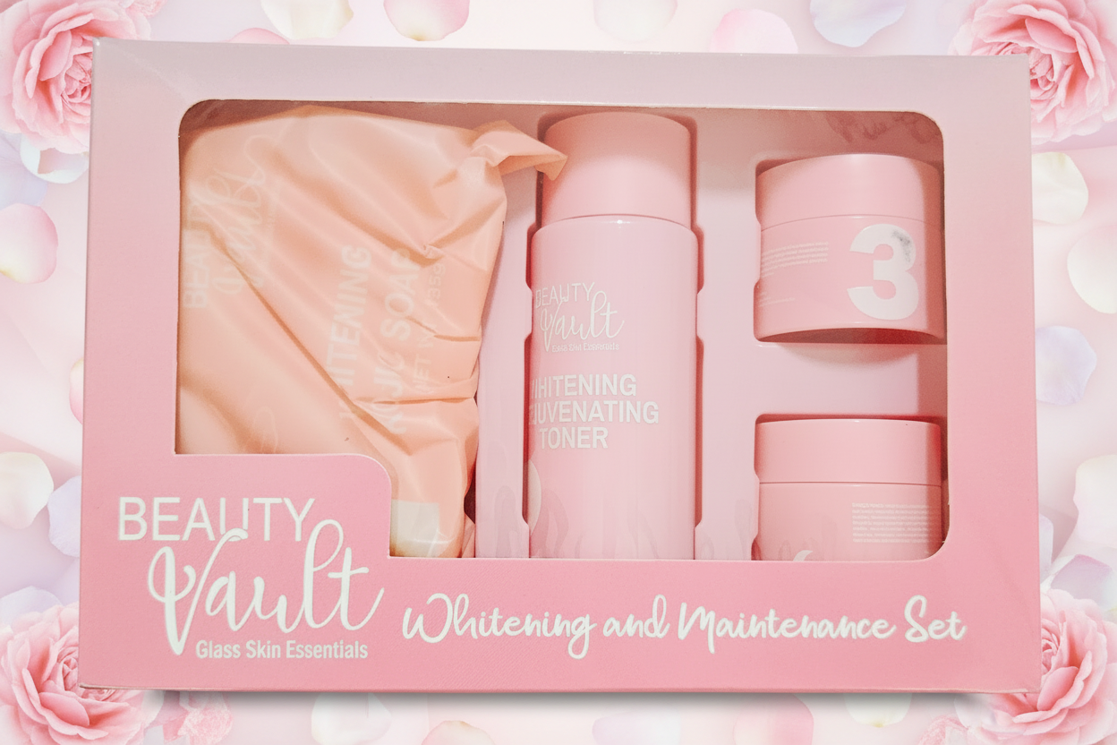 BEAUTY VAULT GLASS SKIN ESSENTIALS WHITENING AND MAINTENANCE SET