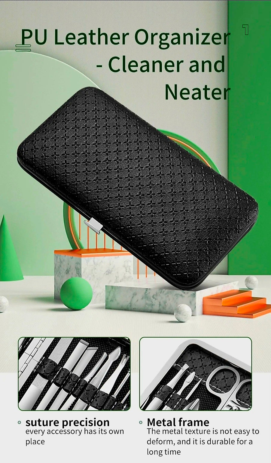 💲‼️EOFY-SALE‼️💲19-PCS COMPLETE PEDICURE TOOLS PU LEATHER ORGANIZER