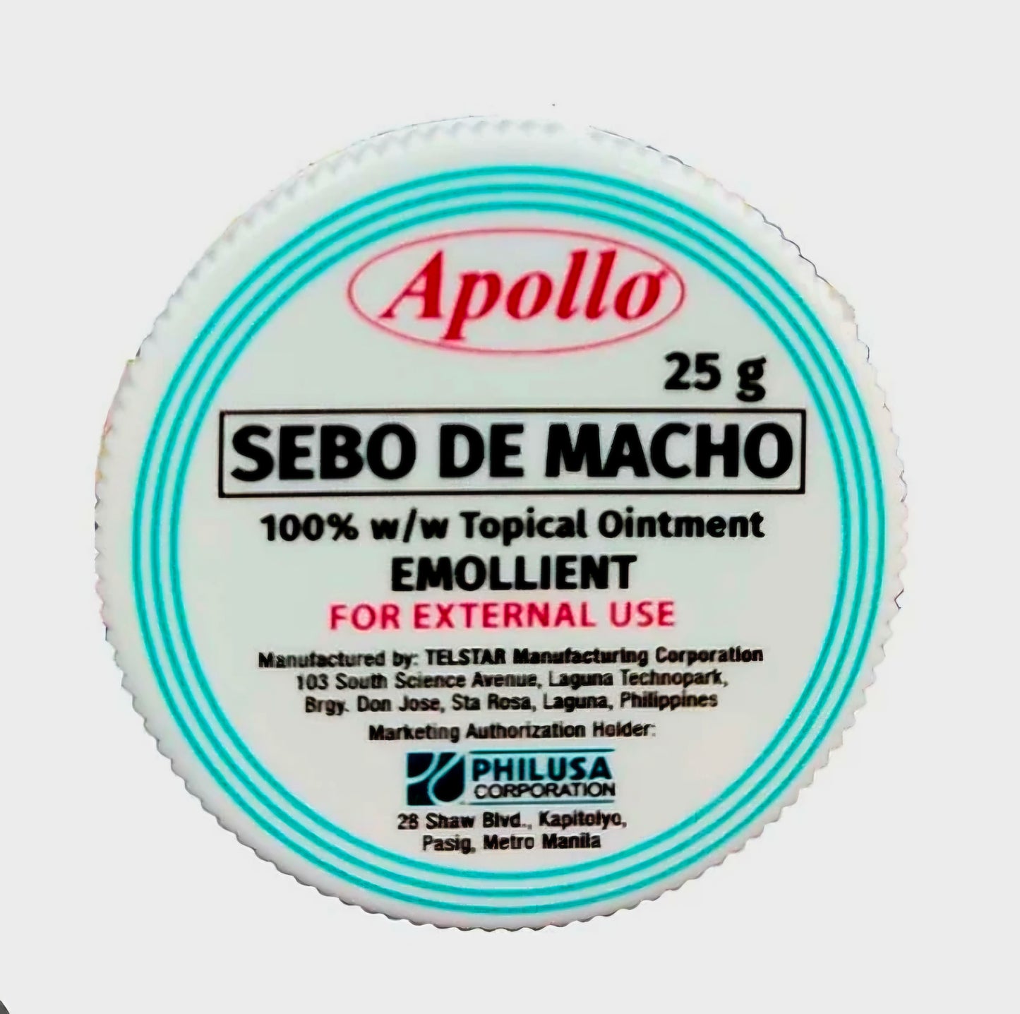 APOLLO SEBO DE MACHO 25G