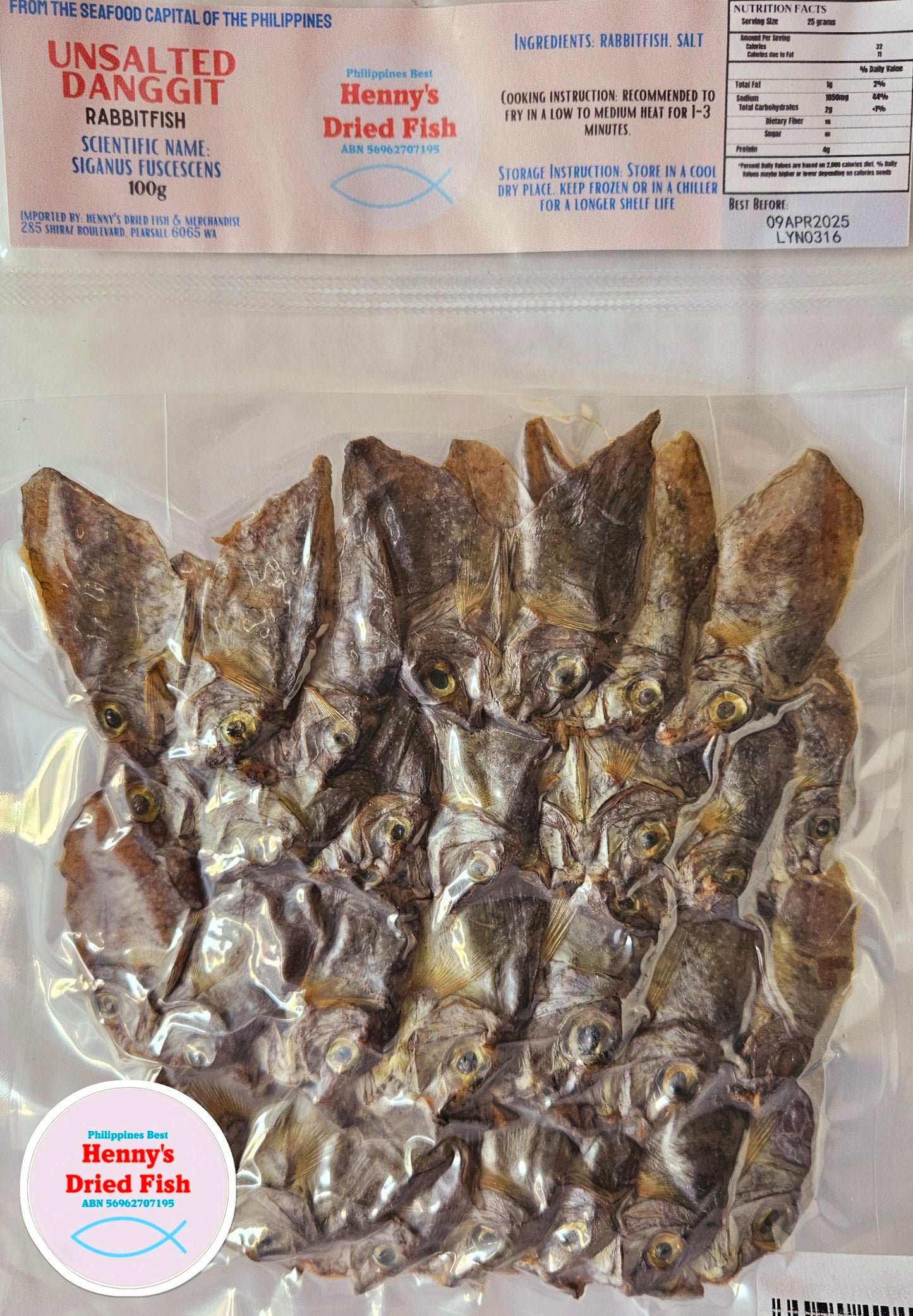 Unsalted Boneless Danggit 100g (NON-FROZEN)