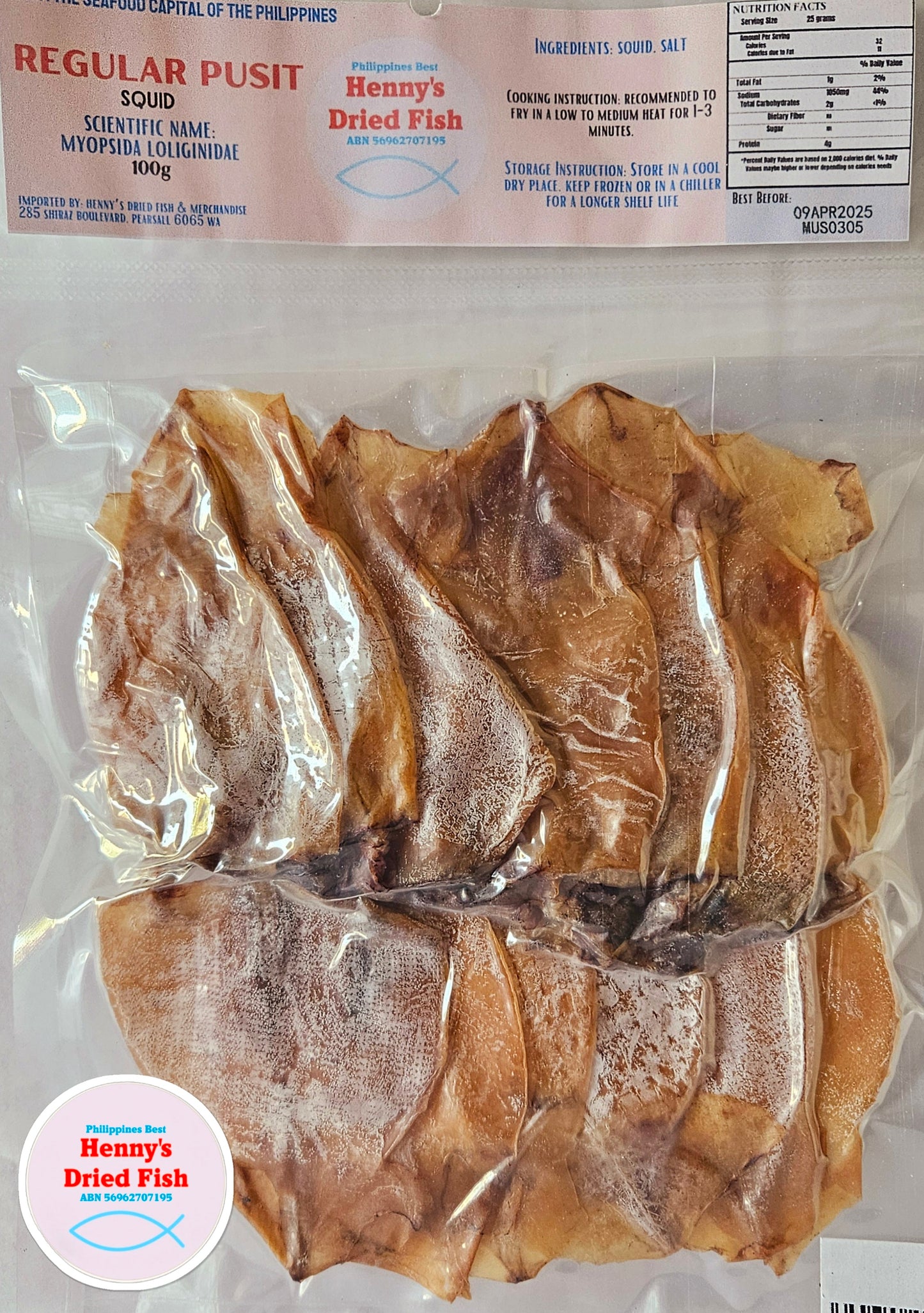 Regular Pusit 100g (NON-FROZEN)