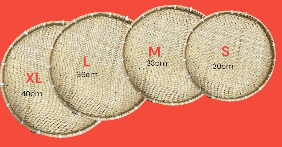 COMPLETE SET Pure Bamboo Bilao (1×Small, 1×Medium, 1×Large, 1×X-Large) ONLY AVAILABLE FOR PICK-UP or DELIVERY! No Shipping.