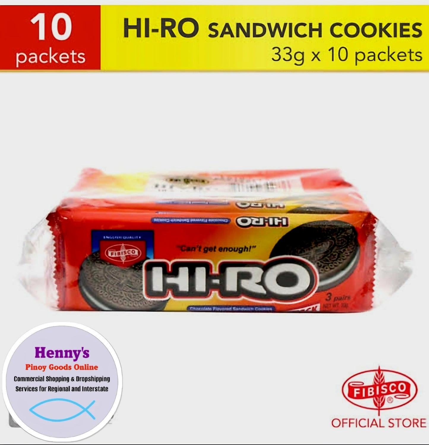‼️PROMO‼️Fibisco Hi-ro Sandwich Cookies 10pack BBD: 22NOVEMBER2025 (OVERSTOCK!)