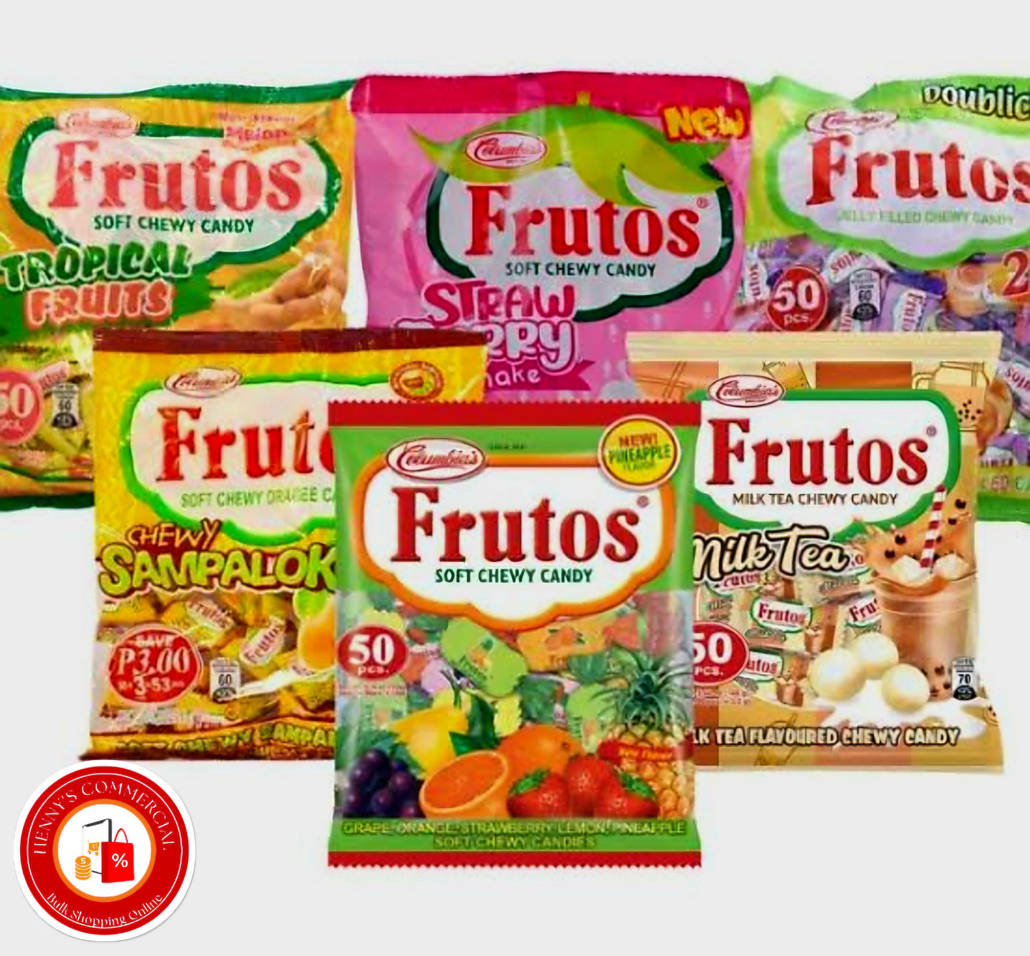 ‼️CLEARANCE‼️FRUTOS Chewy STRAWBERRY MILKSHAKE 50pcs BBD: JULY2025 (SHORTDATED!)