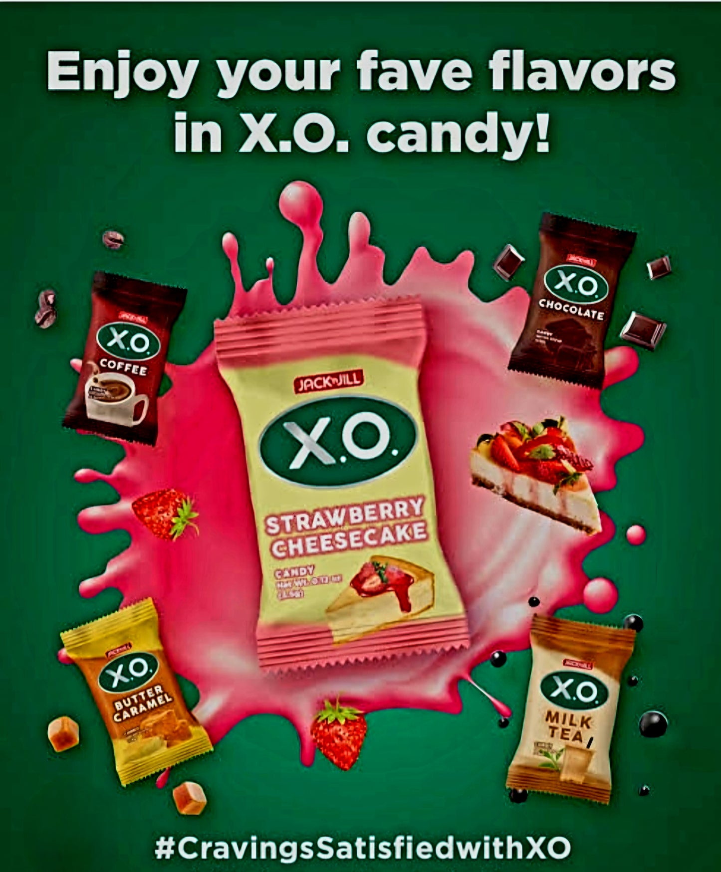 X.O. Strawberry Cheesecake Candy 50pcs