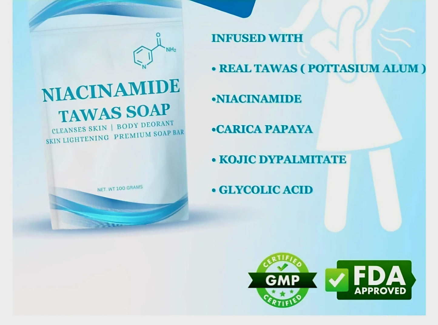 Niacinamide TAWAS SOAP Deo-Whitening 100g