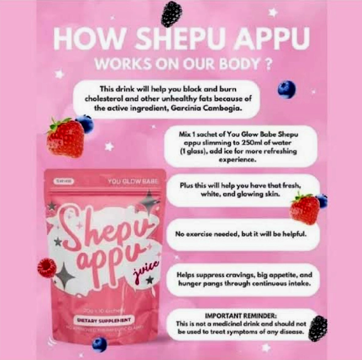 (Copy) You Glow Babe SHEPU APPU Slimming Juice 15g×10sachets
