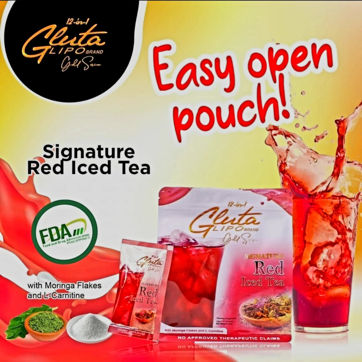 Gluta Lipo 12-in-1 Signature RED ICE TEA 10sachets