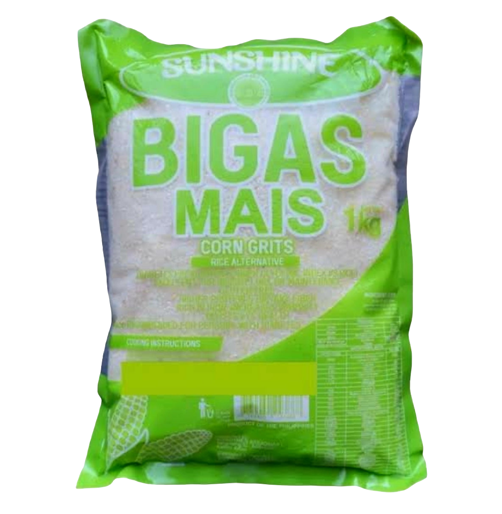 Sunshine MAIS BIGAS (White) Corn Grits  1-KILO Bag
