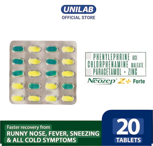 NEOZEP FORTE with ZINC (1×Blister Pack) (20 Tablets)