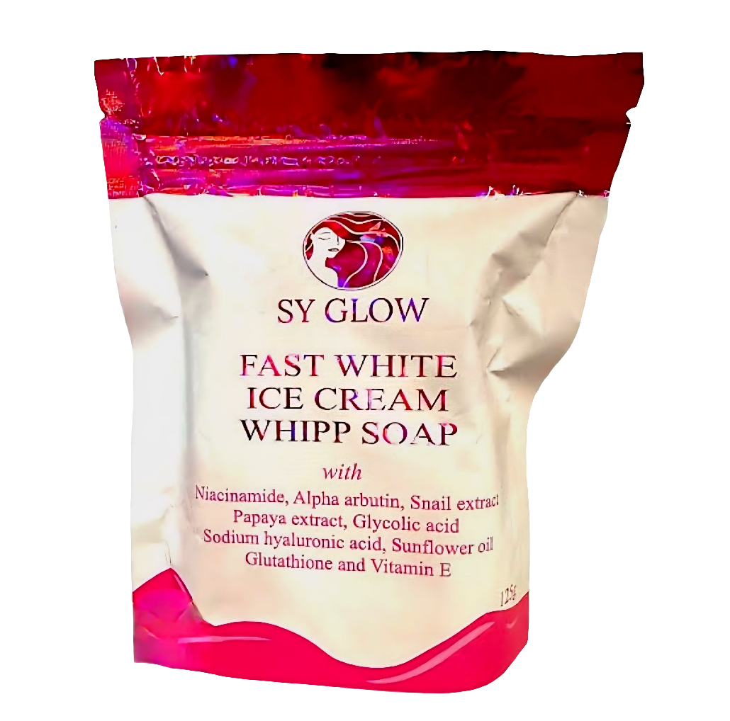 SY GLOW Fast White Ice Cream Whipp Soap 125g (with Foaming Net)
