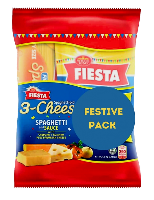 ‼️SALE‼️White King Fiesta SpagheTipid Bundles 3-CHEESE (Pasta+Sauce Bundles) 1.7kgs BBD: 22JULY2025 (CLEARANCE!)