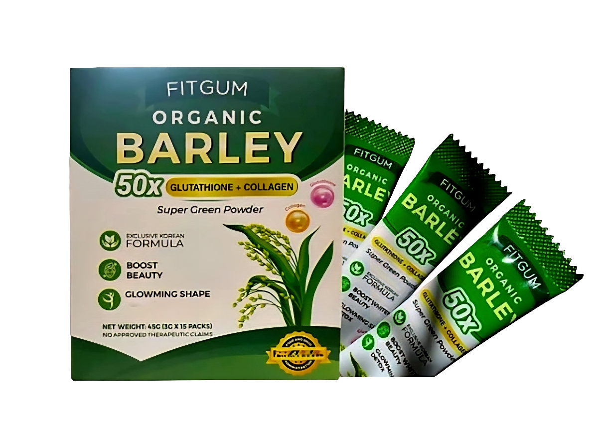 FITGUM Organic Barley 50x Glutathione + Collagen 3g×15sachets (45g)
