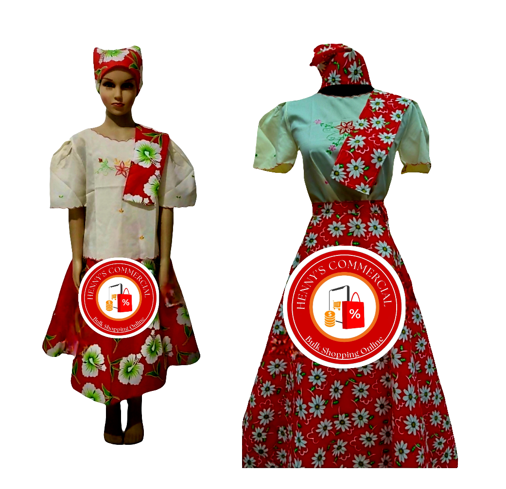 Baro at Saya Set (RED) X-SMALL SIZE (Girls/Kids)(Baro & Saya Only, No Headband & Shawl)