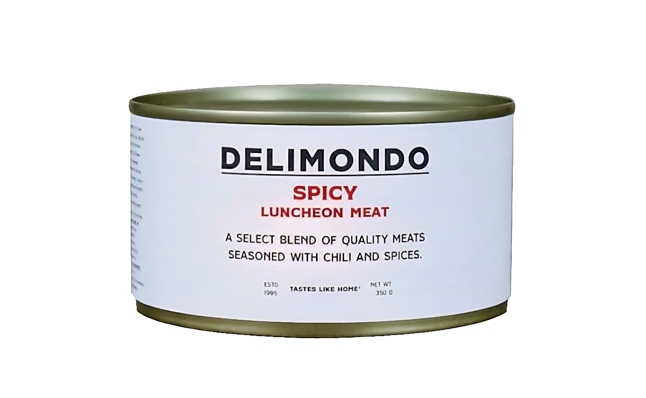 Delimondo SPICY LUNCHEON Meat BIG 350g FLAT TIN