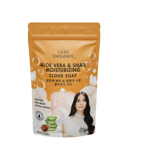 Luxe Organix ALOE VERA & SNAIL Moisturising Cloud Soap 180g ( with Foaming Net)