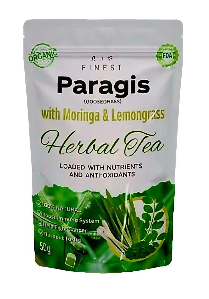 Finest PARAGIS (Goosegrass) 3in1 Herbal Tea with Moringa & Lemongrass 50g (Teabags)