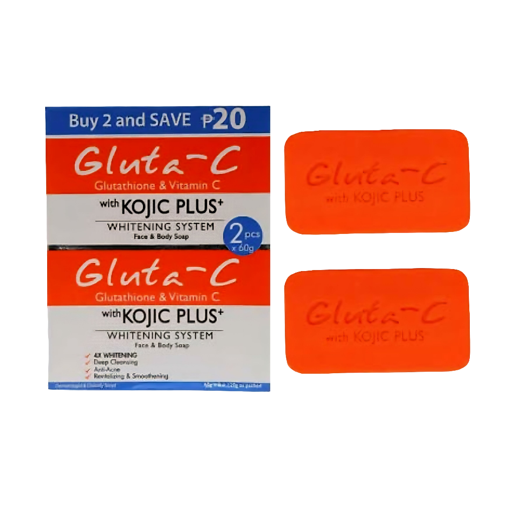 GLUTA-C Kojic Plus 4x Whitening TWINPACK FACE & BODY SOAP 60g×2