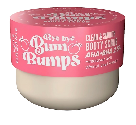 Luxe Organix BYE BYE BUM BUMPS Clear & Smooth BOOTY SCRUB 285g (PINK)