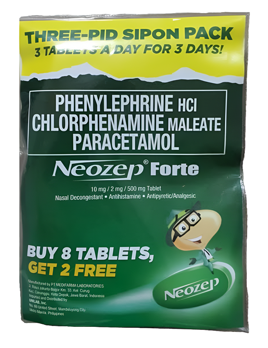 Neozep Forte Three-pid Sipon Pack 8+2