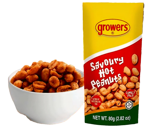 Growers Original SAVORY HOT Peanuts 80g Pouch