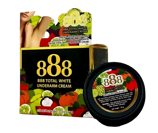 888 Total White UNDERARM WHITENING CREAM (BLACK) Concentrated Formula 50g