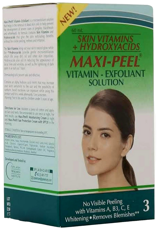 MAXIPEEL Exfoliant Solution NO.3 60ml with FREE 15g Sunscreen Protection