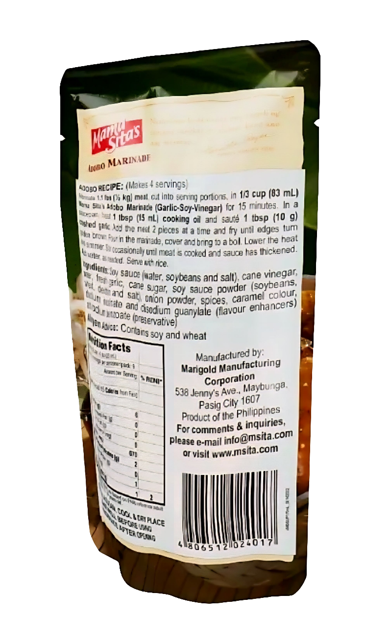 Mama Sita's ADOBO MARINADE (Garlic Soy Vinegar) 170ml DOY POUCH