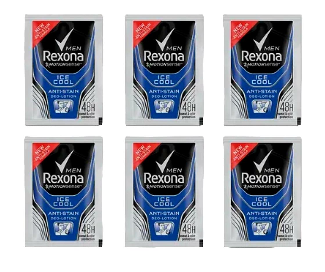 REXONA Men ICE COOL Anti-Stain Deo-Lotion 3ml×12sachets Hanger (TRAVEL SIZE)