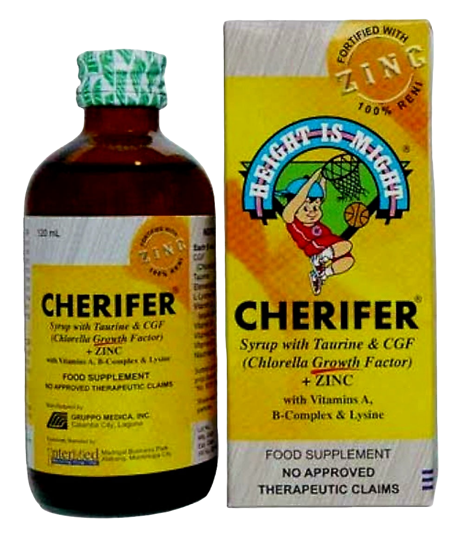 CHERIFER Syrup with Taurine & CGF Fortified with ZINC 240ml (For 7yrs-12yrs Old)