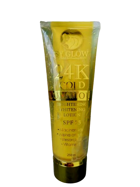 SY GLOW 24K GOLD LUMINOUS Brightening Whitening Lotion SPF75 250ml