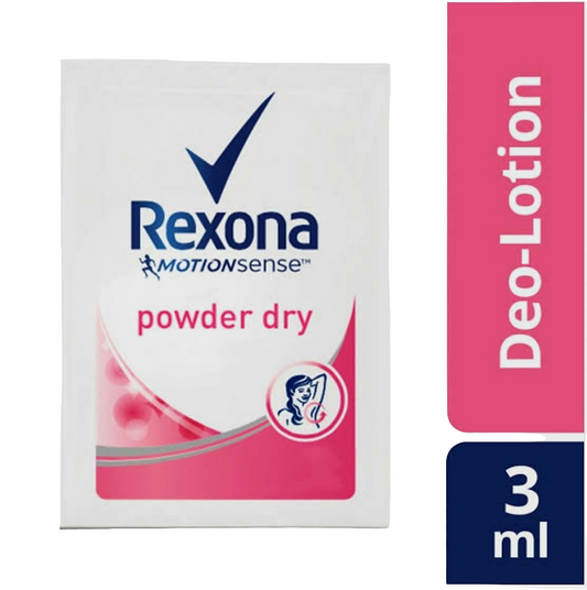 REXONA Women POWDER DRY + BRIGHTENING DEO-LOTION 3ml×12sachets Hanger (TRAVEL SIZE)