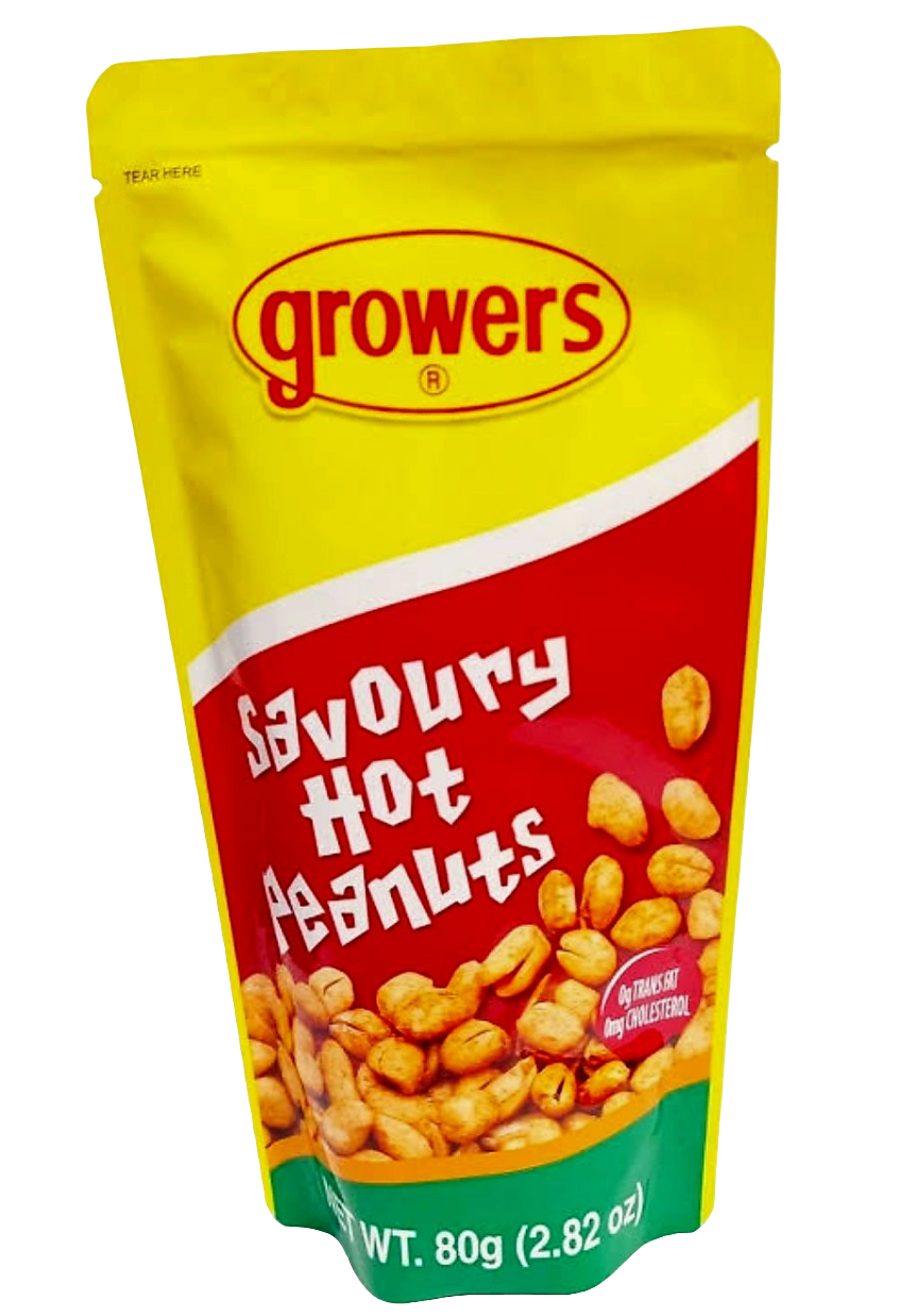 Growers Original SAVORY HOT Peanuts 80g Pouch