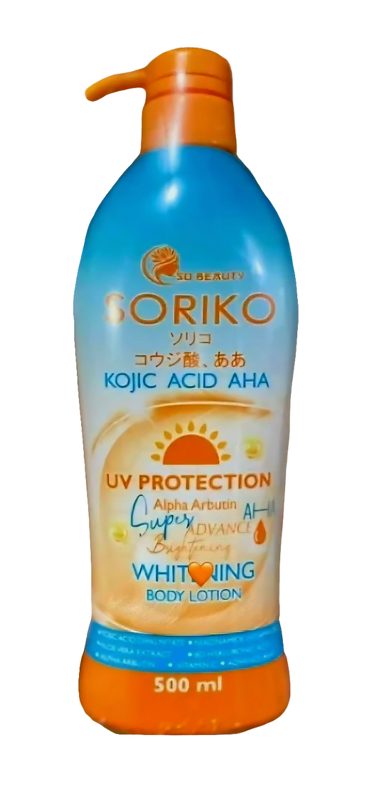 SORIKO Kojic Acid AHA Super Advance Brightening Lotion SPF50+ UV PROTECTION 500ml