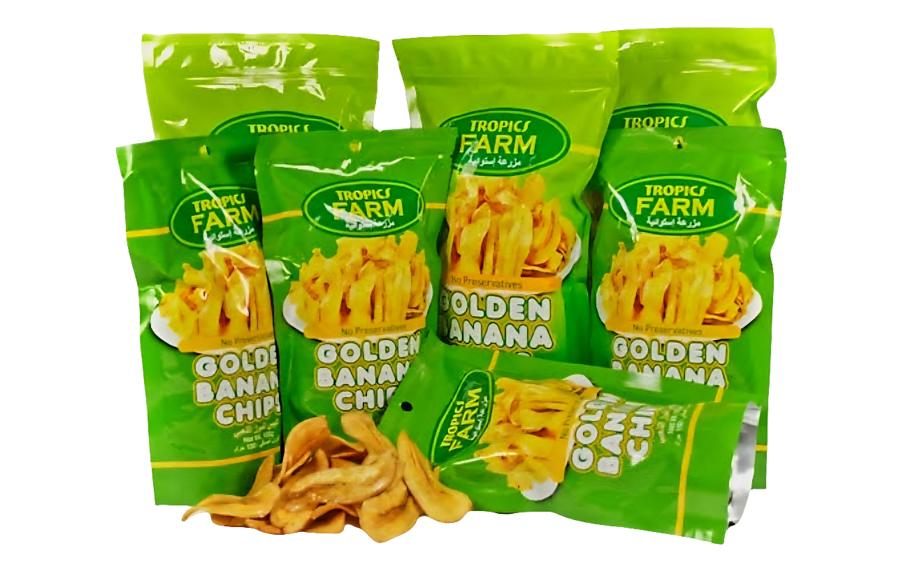 Tropics Farm GOLDEN BANANA CHIPS 350g LARGE BAG