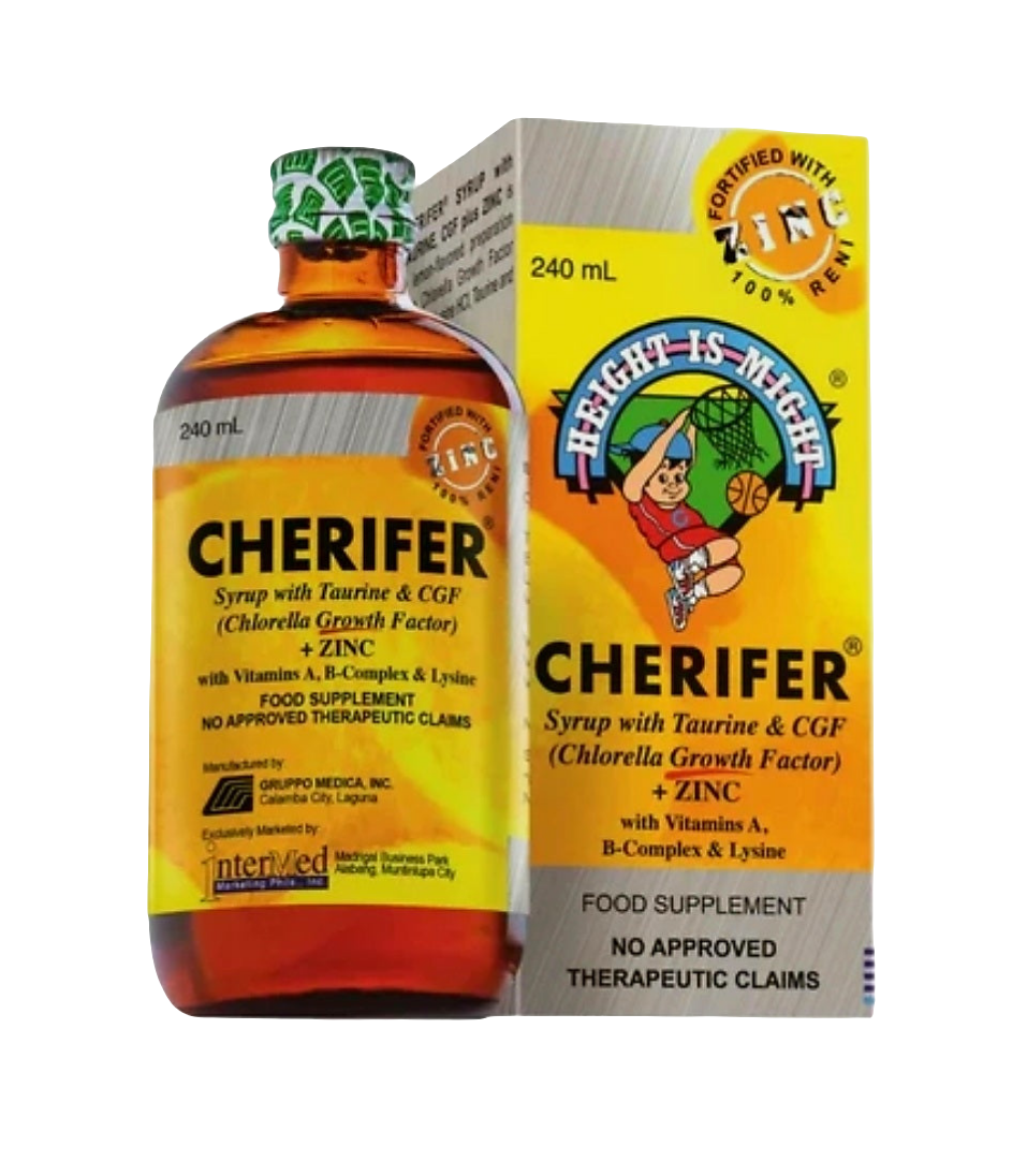 CHERIFER Syrup with Taurine & CGF Fortified with ZINC 240ml (For 7yrs-12yrs Old)